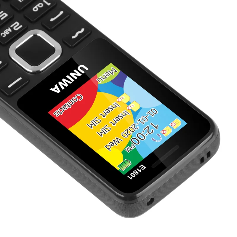 UNIWA E1801 Feature Phone 1.77 Inch Screen Dual SIM Low Price Keypad Mobile Original Wholesale