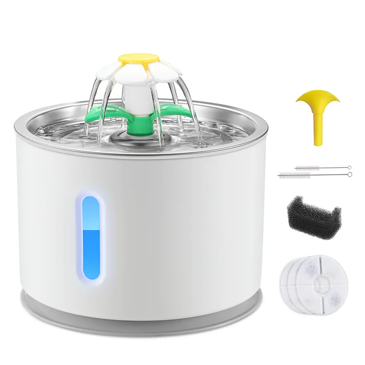 Petwant 2.4L нержавеющая сталь Led свет автоматический выключатель для кошки или собаки питьевой воды подачи диспенсер Фонтан