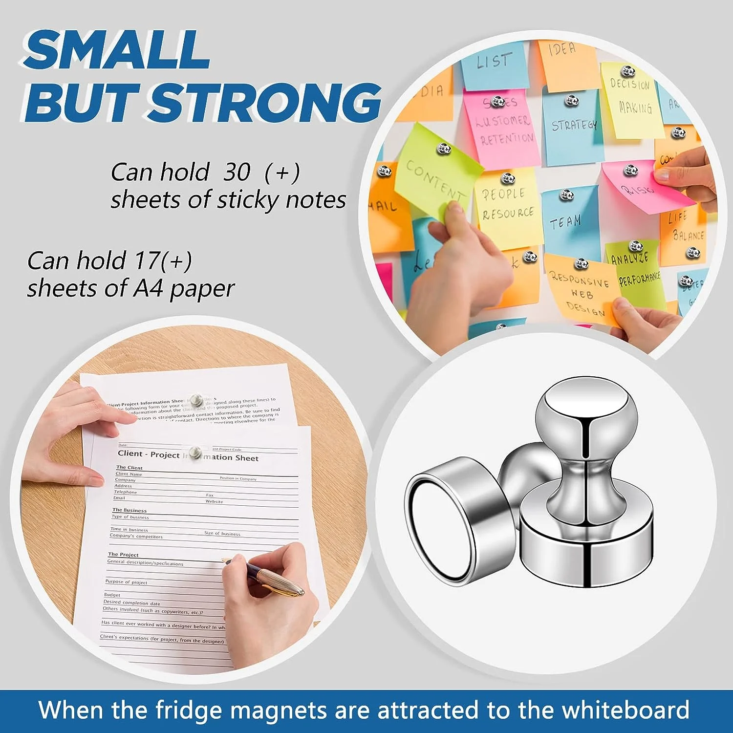 Super Strong Magnetism Fridge Magnet Magnetic Push Pin With Nickel Chrome Epoxy Color Coating For Office