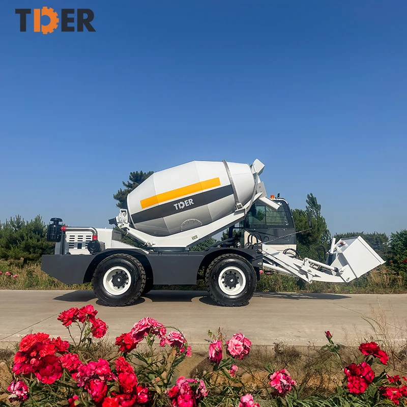Liftsun 4 cbm cubic meters self propelled Front wheel steering self-loading concrete mixer truck