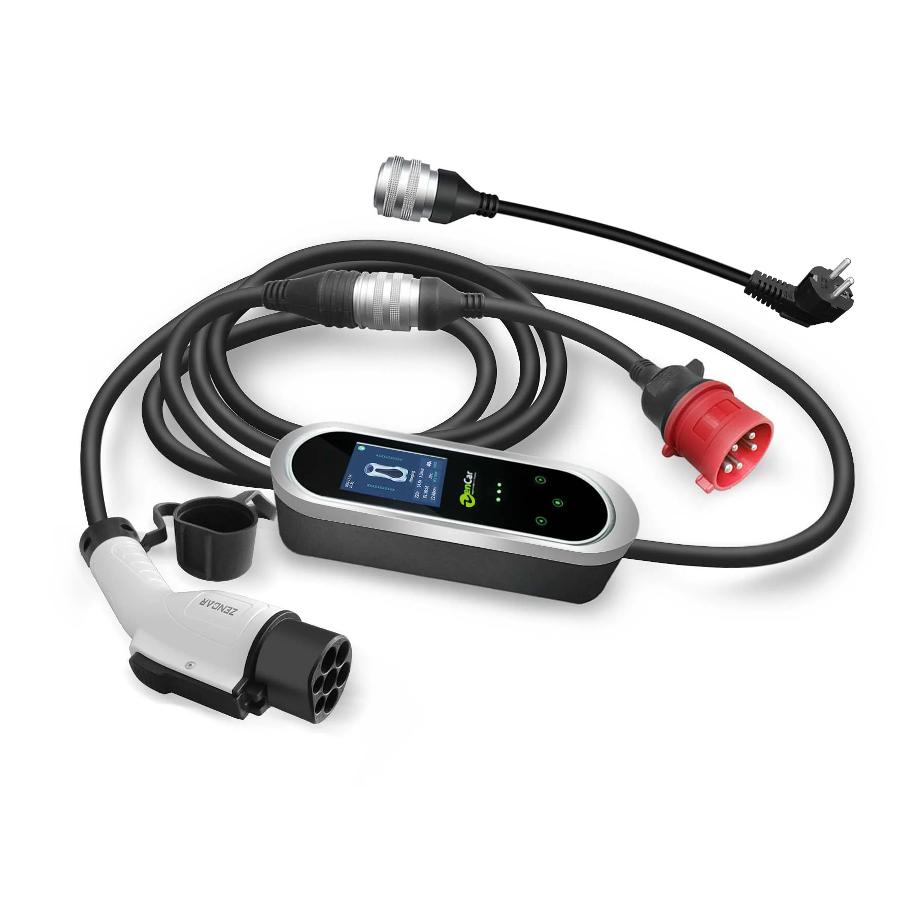 Zencar E-Pro 32A GBT зарядное устройство с 2 адаптерами 22 кВт автомобильное CEE 16A Euro plug