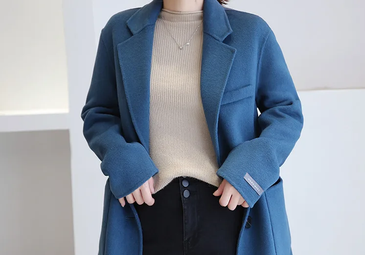 
2020 Winter Cashmere Coat slim Style Young lady Cashmere Jacket 