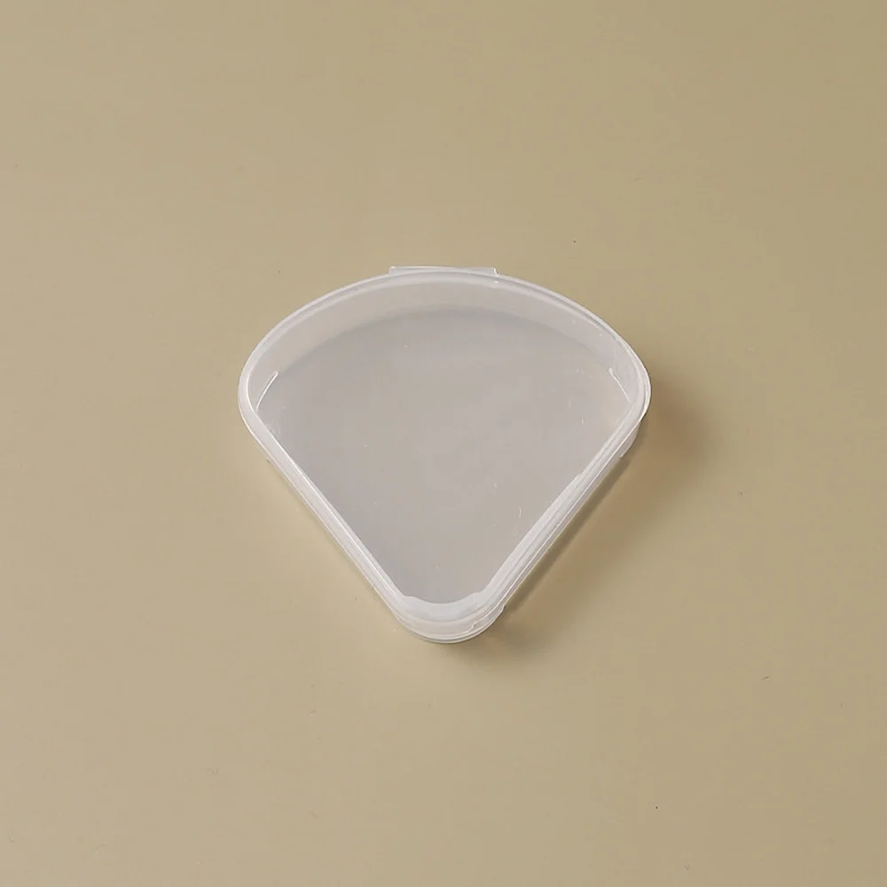 Mini PP Transparent Portable Sector Makeup Triangle Powder Sponge Puff Box