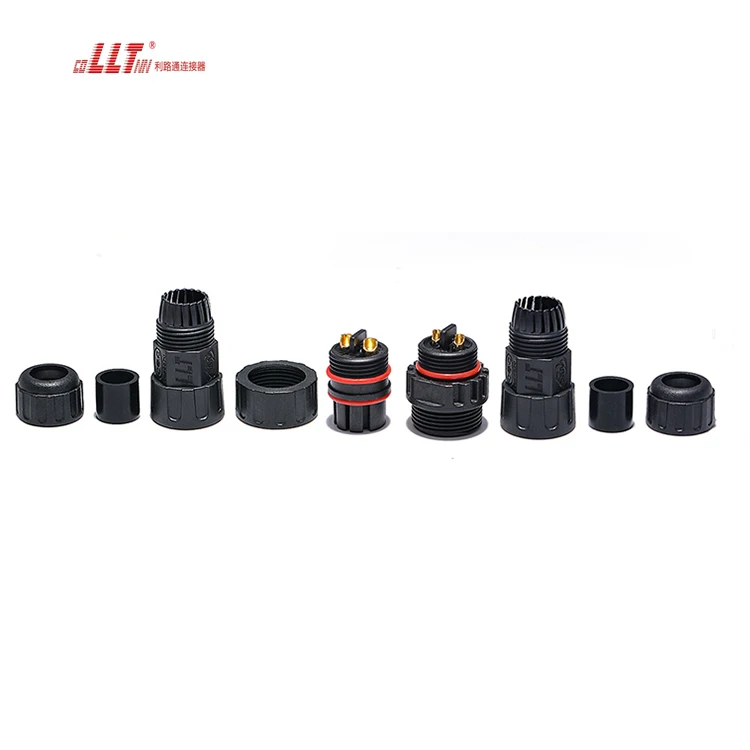 llt 2 pin wire  M25 Electric assembly Male Female Led Nylon watertight connector