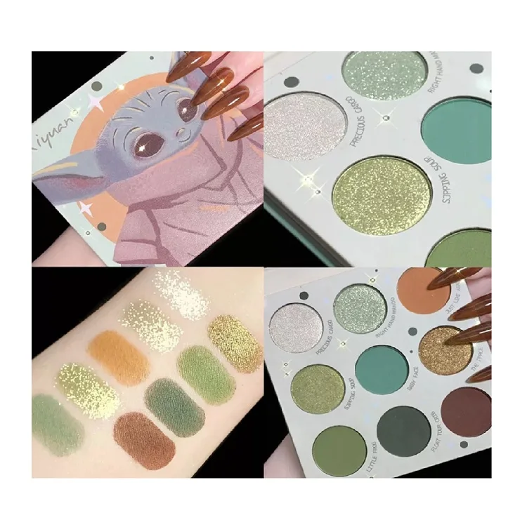 Latest Natural Easy To Color Student Girls Glitter Cartoon Eye Shadow Plate Private Label Cosmetics Eyeshadow Palette