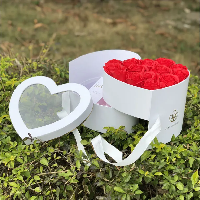 YC90122 Two Layer Heart Shape Rotating Gift Box Hot Jewelry Packaging Box Luxury Flower Box