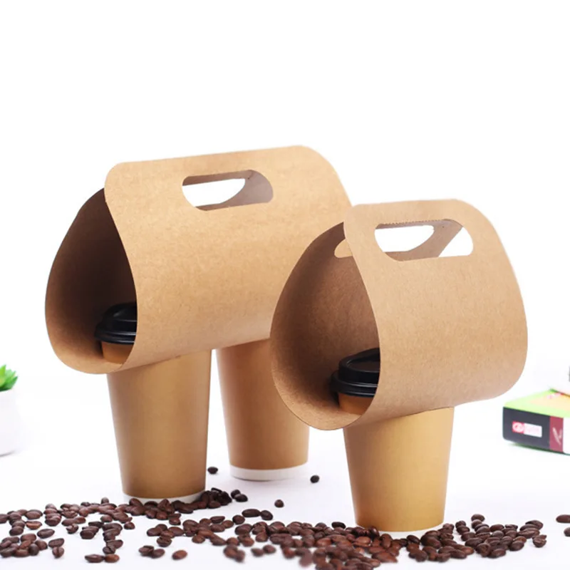 High Quality Biodegradable Disposable 1/2/4/6 Compartment Paper Takeaway Coffee Cup Beverage Cup Holder