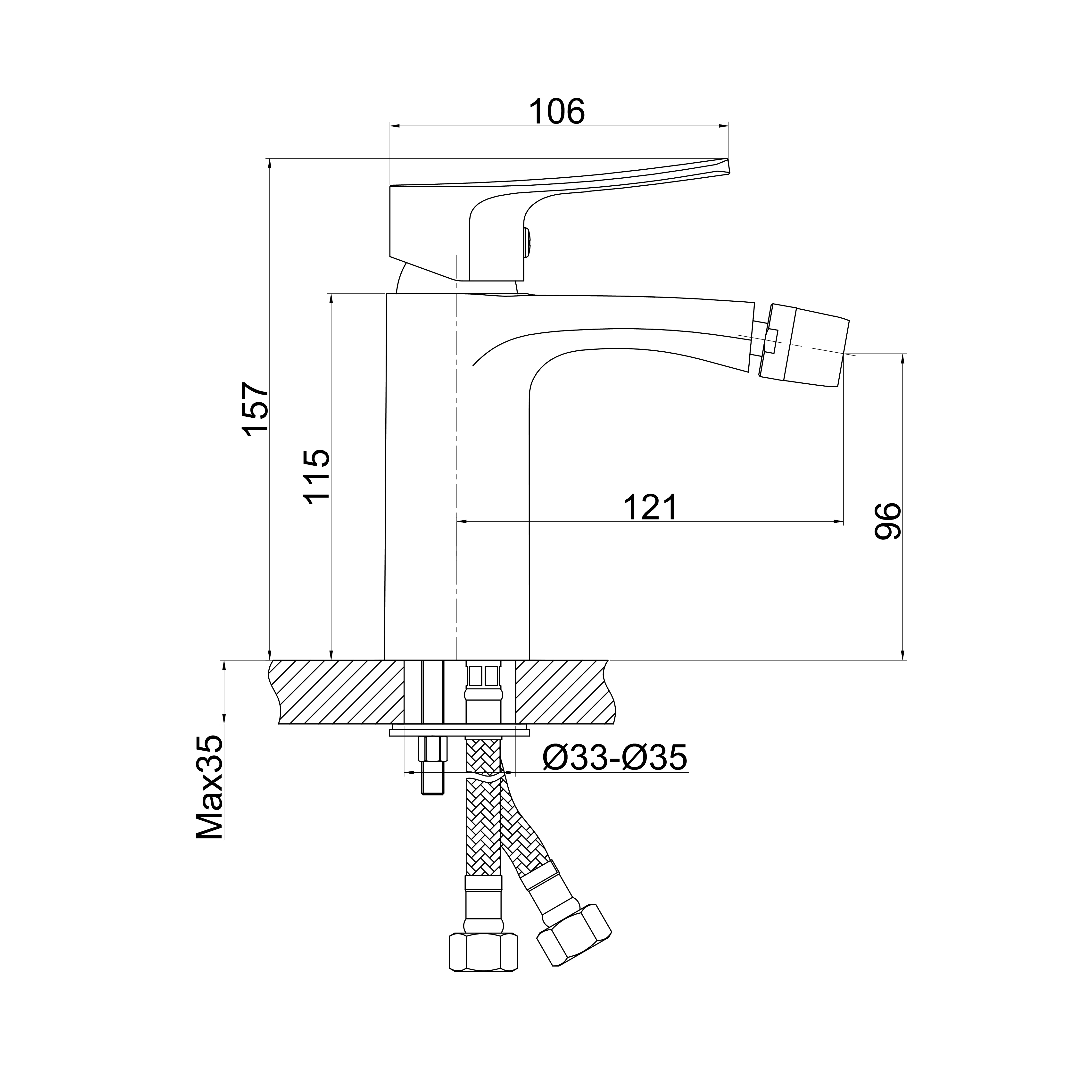 High Quality Certificated Single Handle Deck Mounted Chrome Plated Bathroom Bidet Faucet