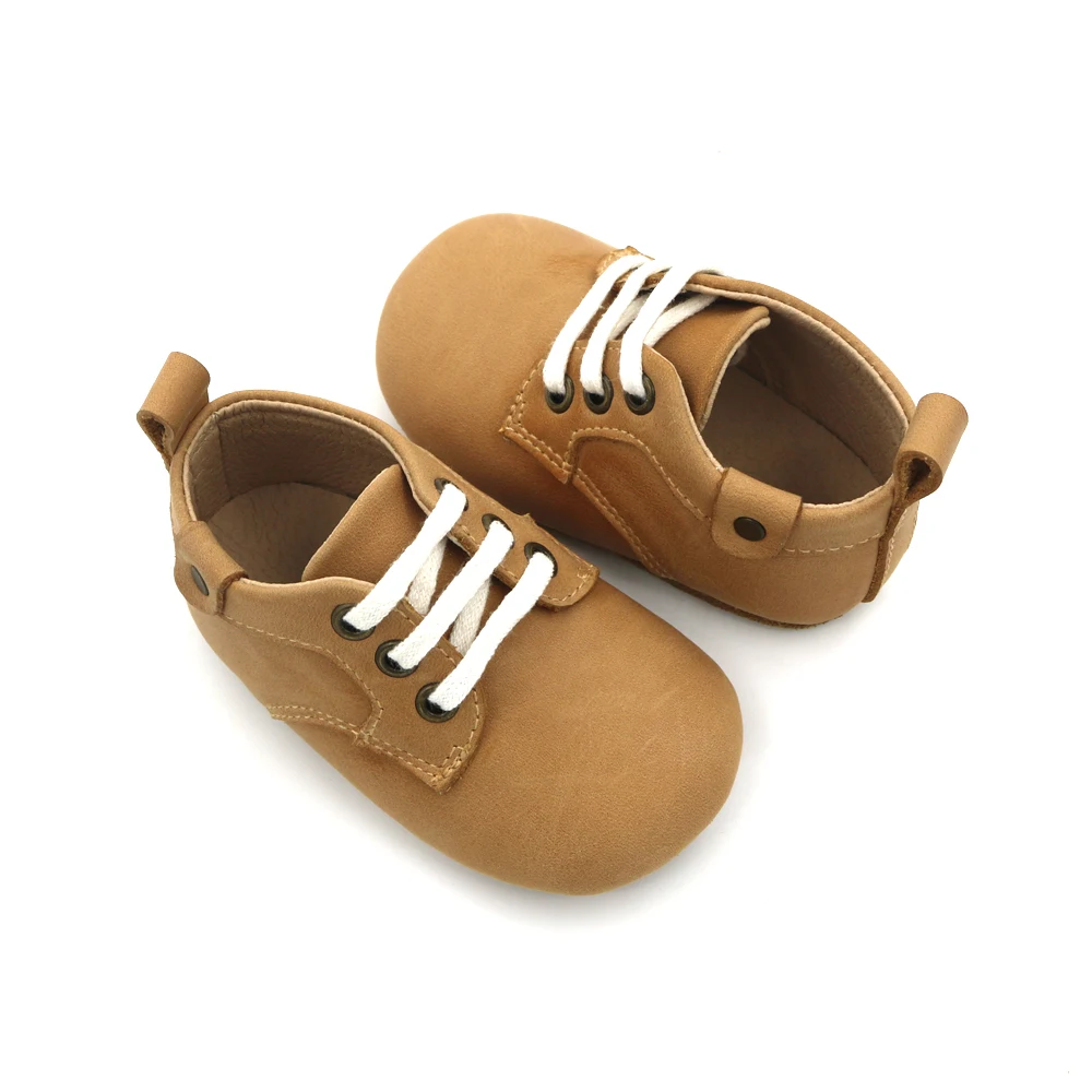 Newborn Baby Boys Soft Suede Outsole Super Fabric Insole Infant Wax Leather Willow Shoes