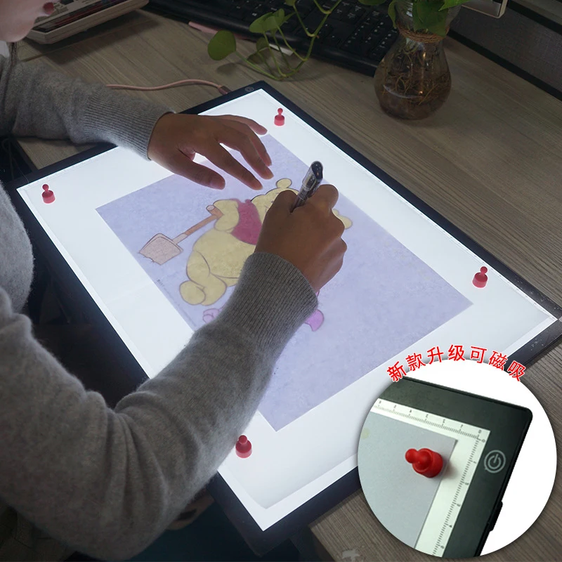 Multifunction usb Infinite dimming led light draw board A3 A4 kids drawing tablet with led light