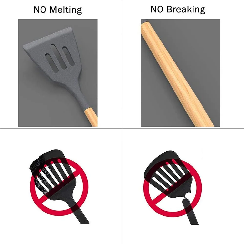 3 grey silicone utensil