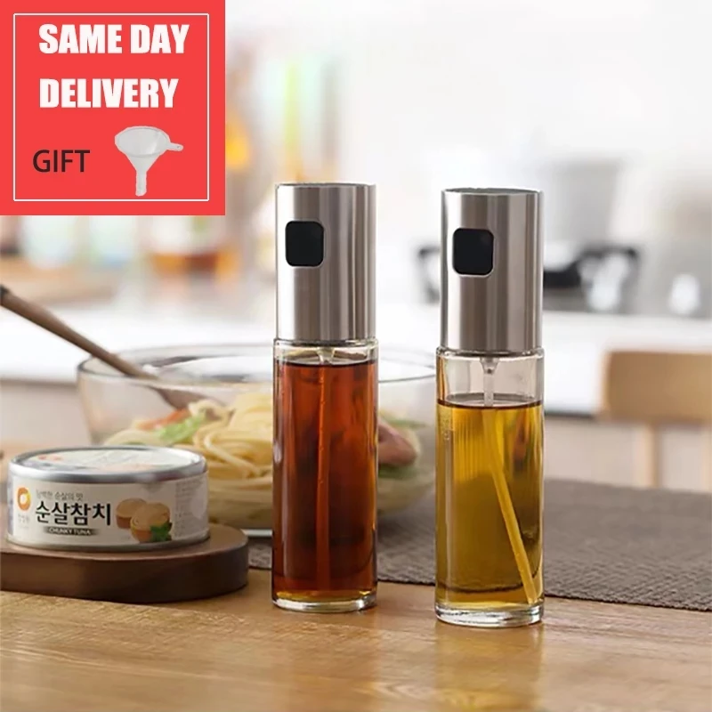  Kitchen Olive Oil Spray Bottle Vinegar Bottles Water Pump Gravy Boats Grill BBQ Sprayer Cooking Tools