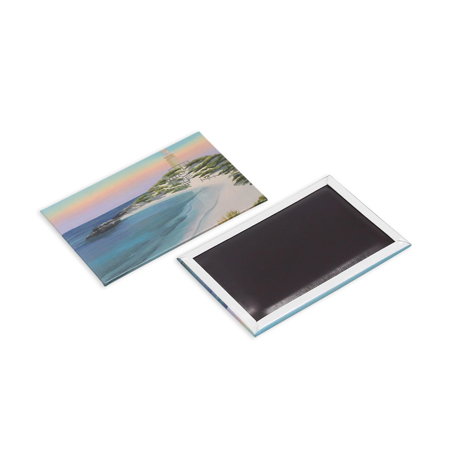 Beach Souvenir Fridge Magnet Tourist Attractions China Manufacture Tin Plate Metal Tinplate Fridge Magnet