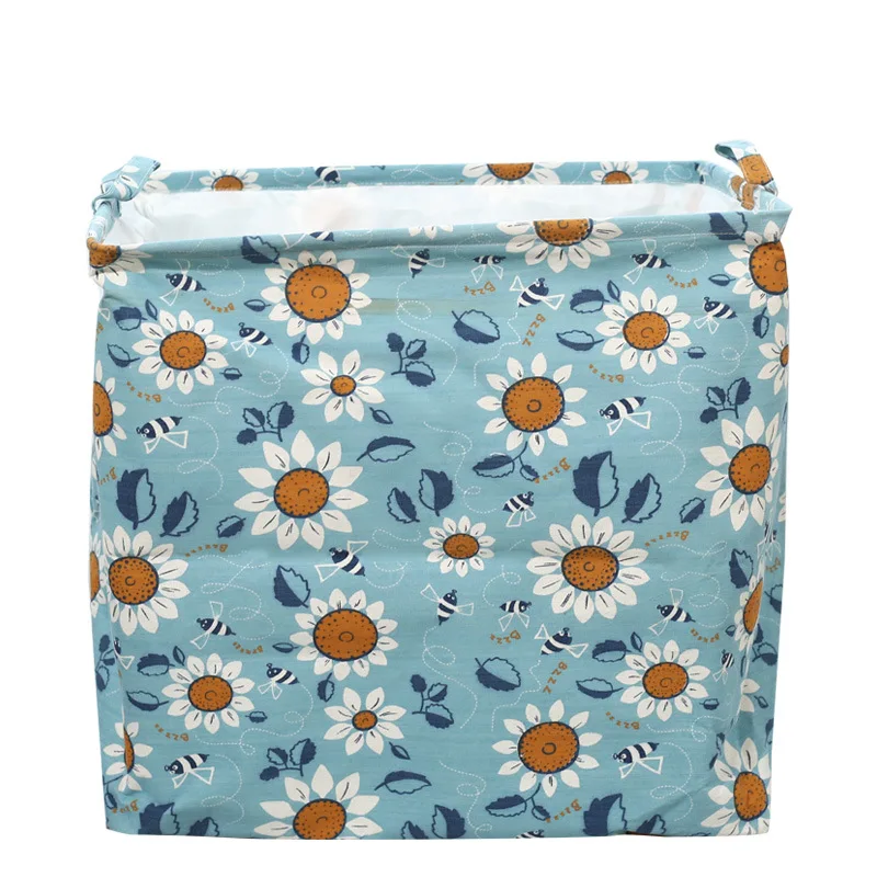 Square Drawstring Dust-Proof Storage Bag Cotton and Linen Rectangular Home Vital Commodity Cloth Storage Basket