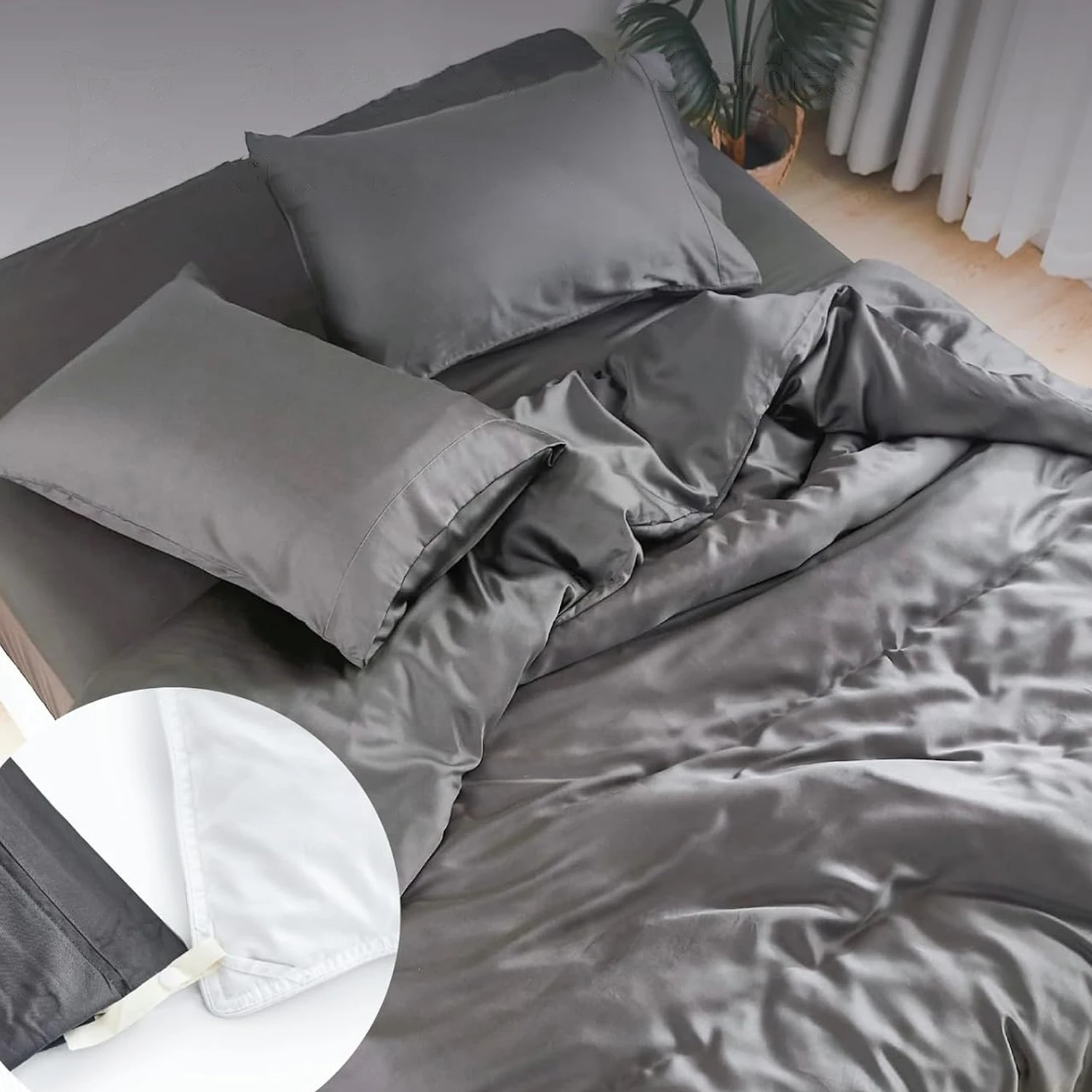 Bamboo duvet set 1 duvet cover and 1 pillowcase Soft and cool for hot sleepers Environmentally friendly silky breathable