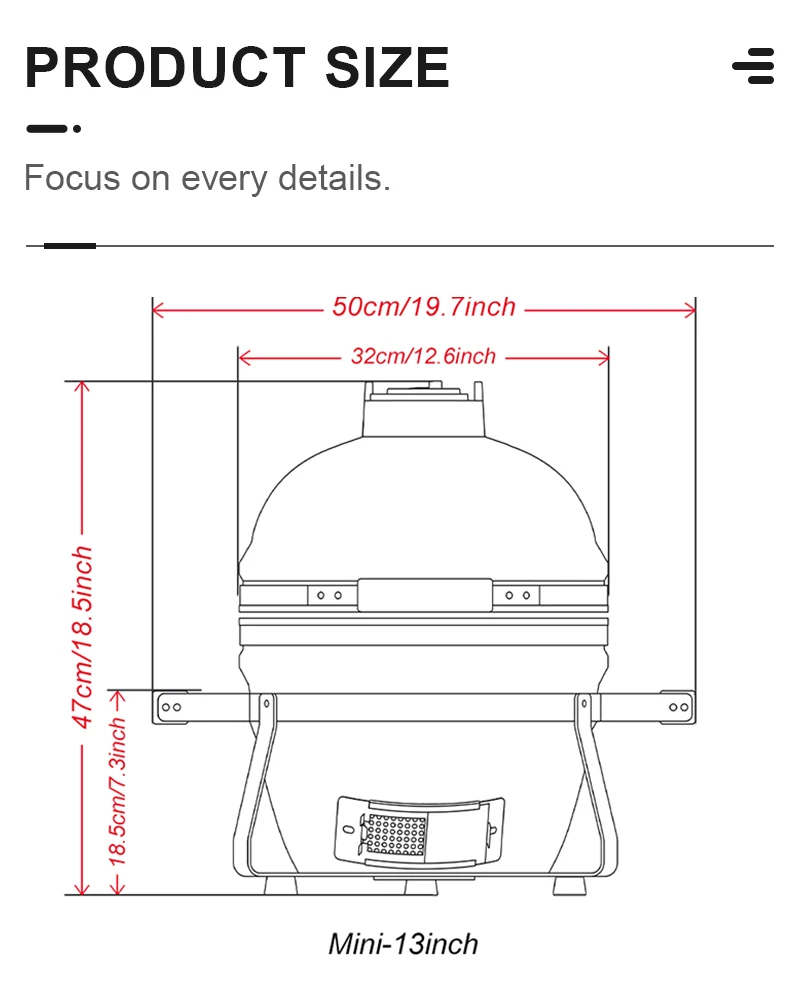 SEB KAMADO Charcoal Asador De Ceramic Parrillas Portatiles for Outside Kitchen Ceramic Charcoal Grill