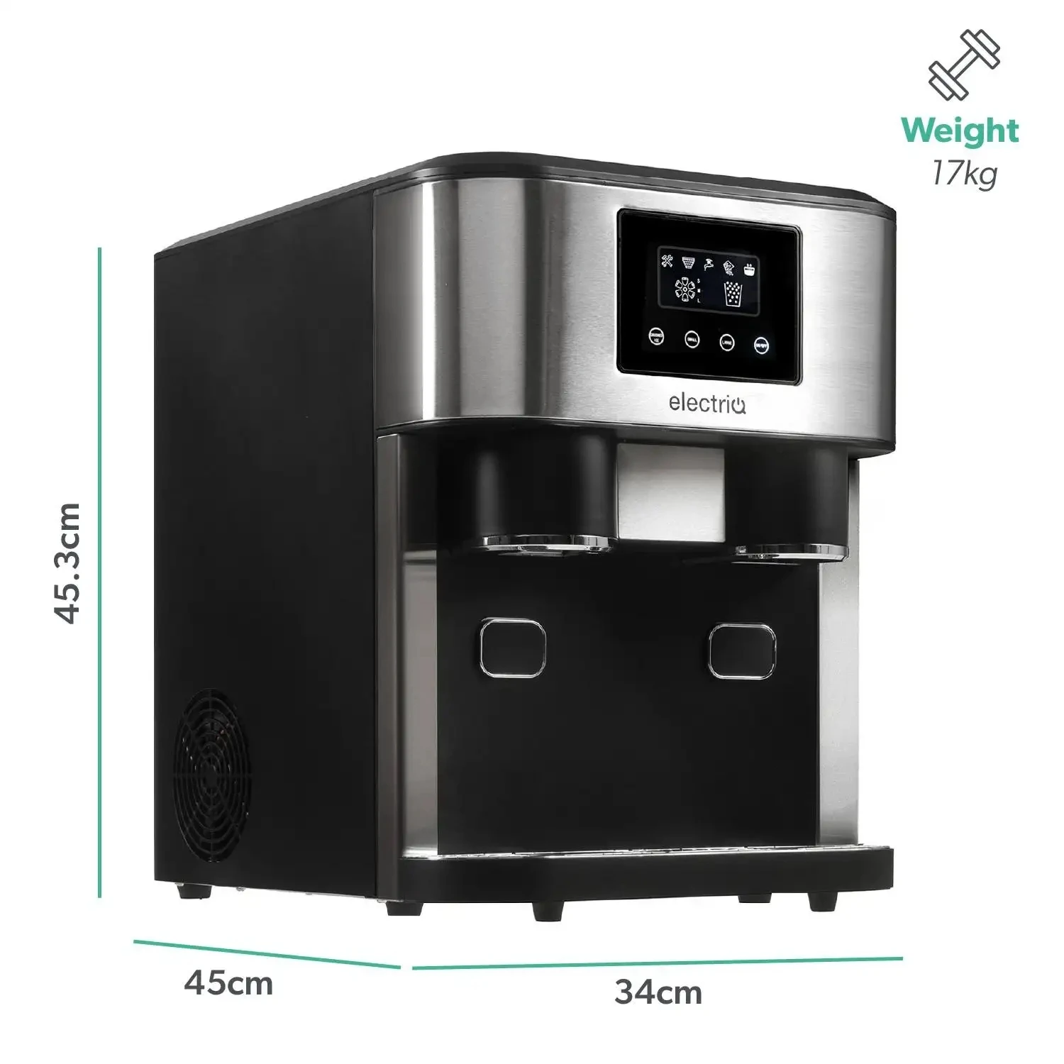 15kg Countertop Ice Making Machine Chewable Ice Cube Nugget Ice Maker with Side Tank Home Kitchen Office Bar