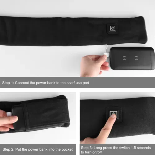 Customizable Washable Soft Shawl Heated Scarf Neck Warmth Heated Scarf Three Adjustable Winter Heated Scarf