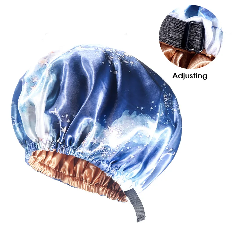 2022 New Arrival Custom Satin Headband Satin Double Layer Reversible Zodiac Sleeping Bonnets Silk Satin bonnet