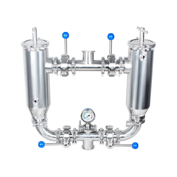 DONJOY Factory Direct Hygienic Stainless Steel 304/ 316 Duplex Filter Strainer Liquid Treatment Beverage