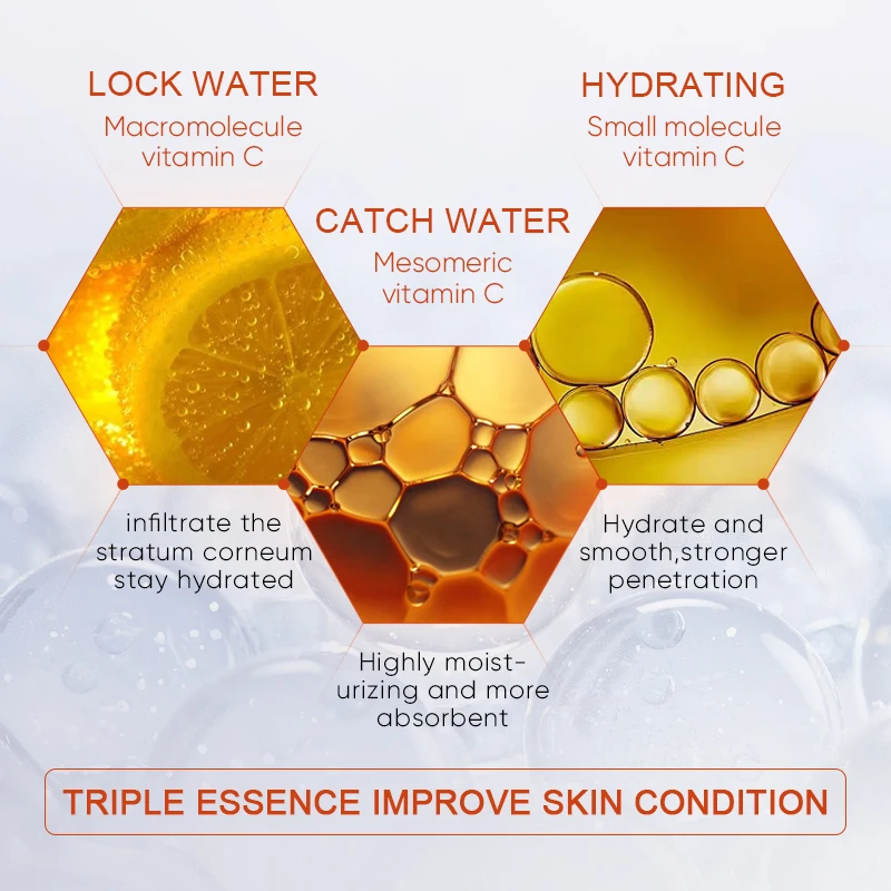 SADOER 24K Gold Face Serum Hyaluronic Acid & Vitamin C Moisturizing & Nourishing Whitening Liquid Form Skin Care