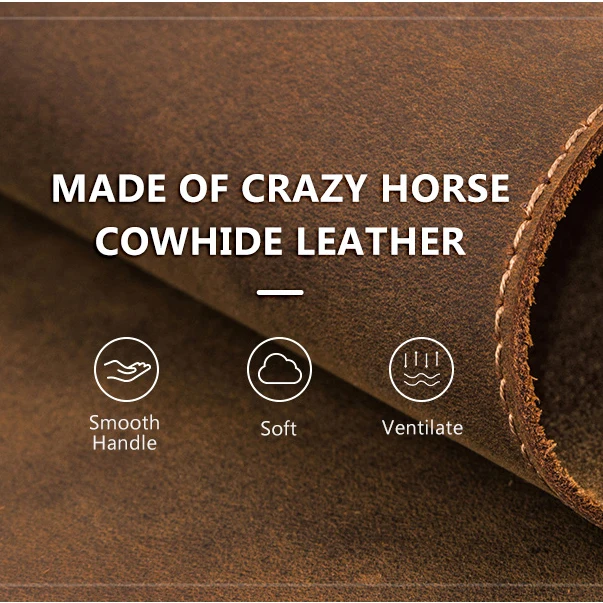  Кожаный коврик для мыши и ноутбука Crazy Horse нескользящий из натуральной