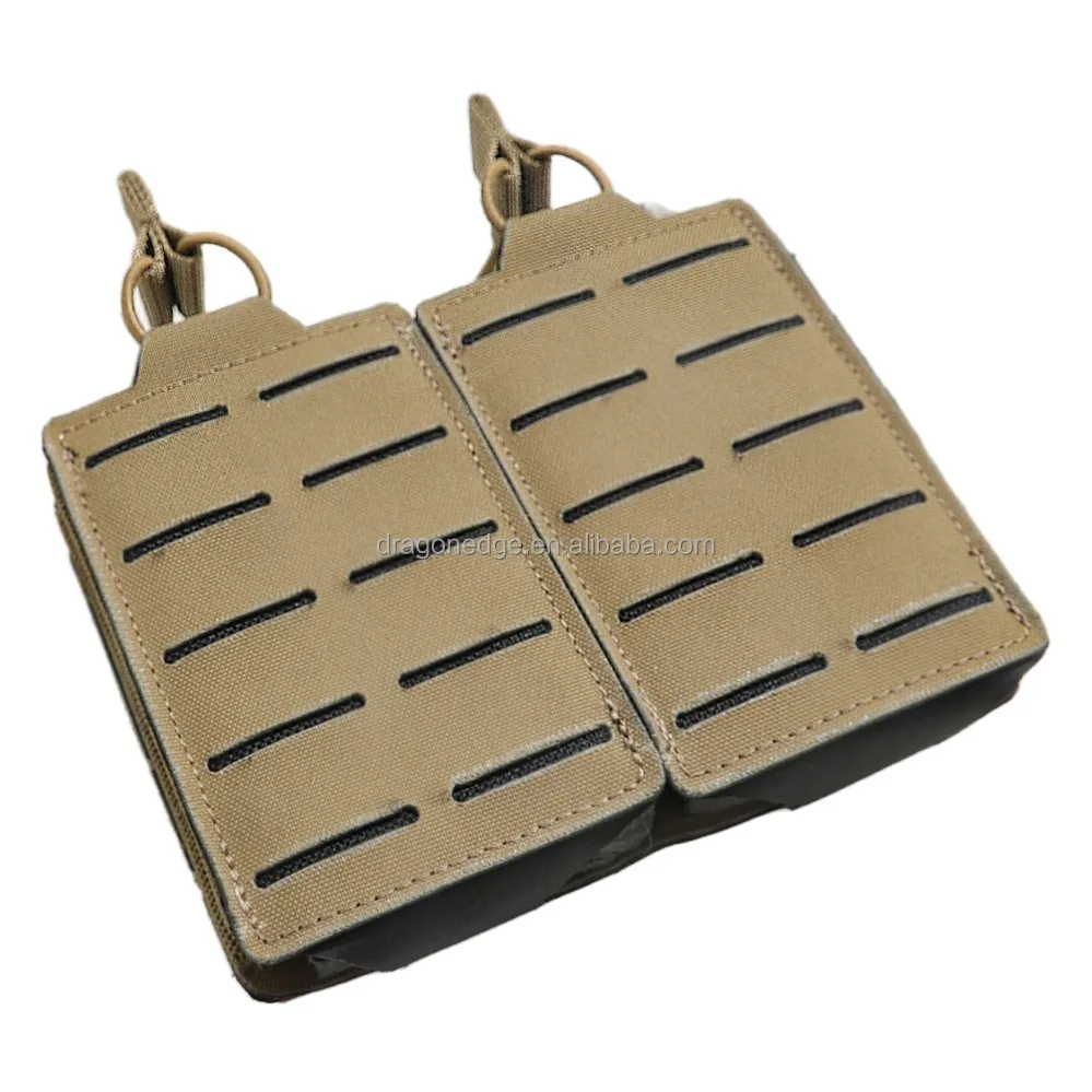 SPARK TAC Laser Cut Magazine Pouch Double Tactical Pack Camouflage Mag Pouch ,Coyote Brown
