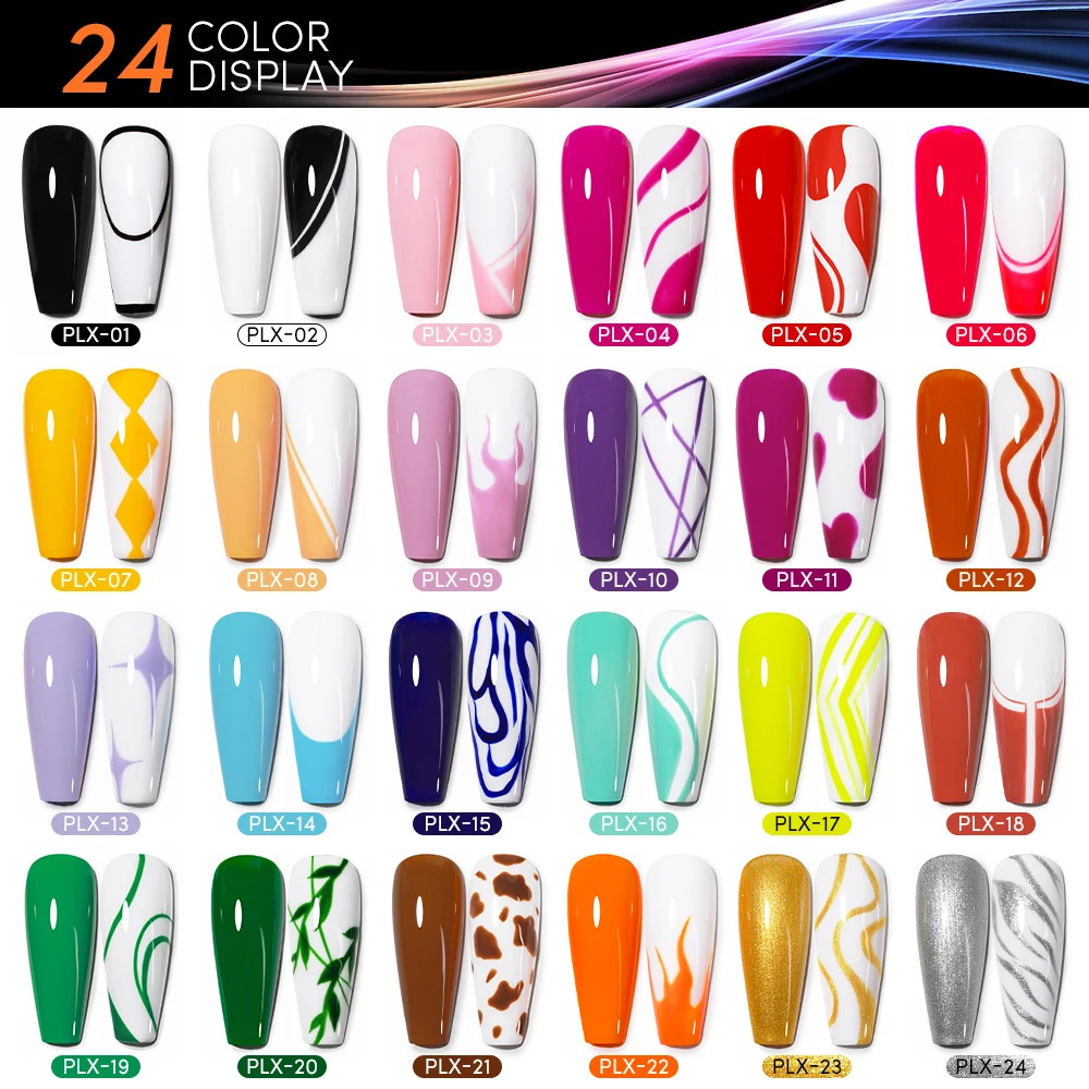 AS Professional Nail Art Gel Liner Kit 24 Colors 8ml UV Gel Polish Private Label Custom Logo Line Varnish Vernis Gel Set