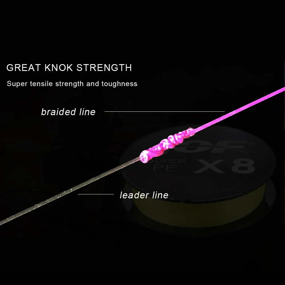 JOF 500M 8 Strands Multicolor Braided Fishing Line Sea Saltwater Carp Fishing Weave Extreme 100% PE 20-100LB