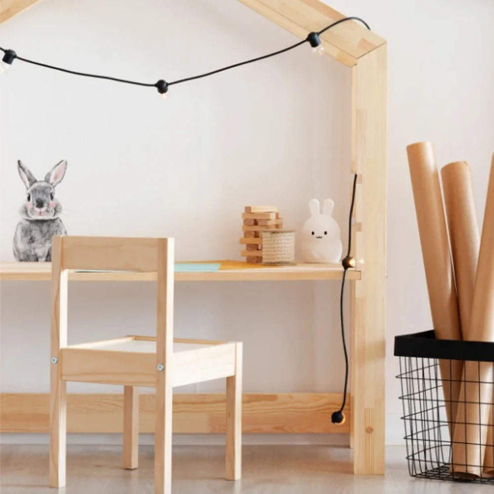 Montessori Children table desks hot sale Wooden study table Bedroom furniture kids tables with storage shelf