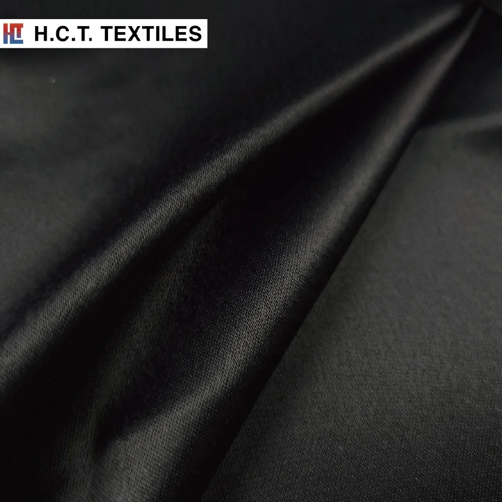 Fluid Silky Luxury black cool touch 145g  nylon rayon blend fabrics for dress skirt
