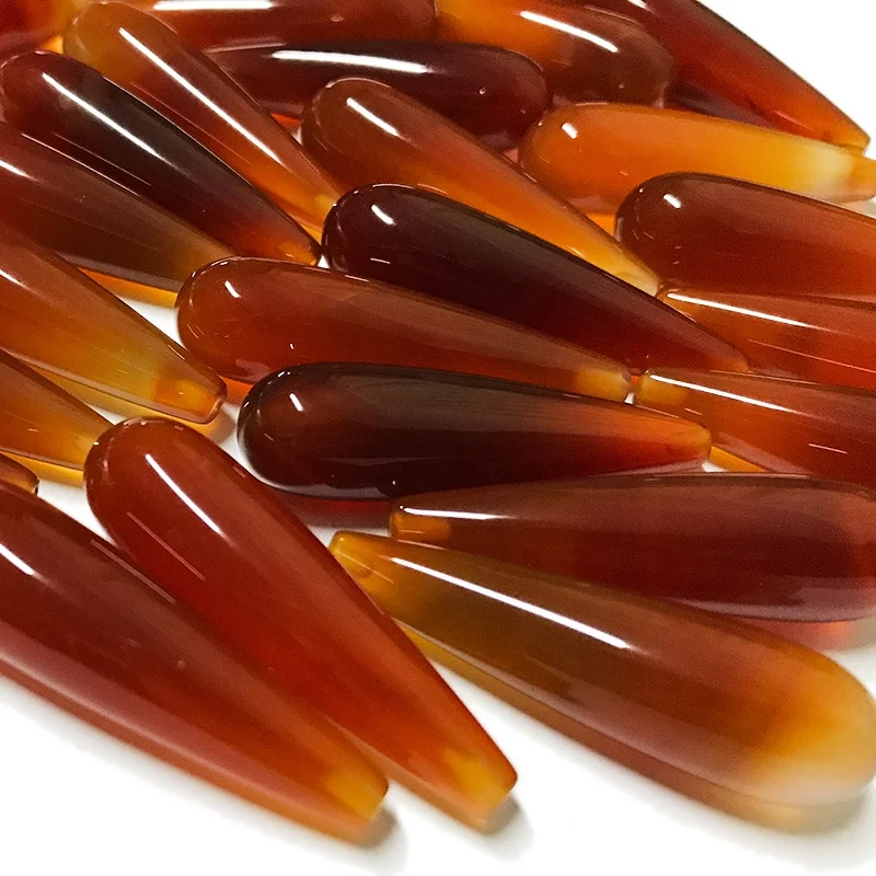 Red agate stone drops carnelian drop beads with hole