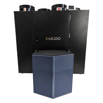 Energy-Efficient Vertical MVHR Ventilator Wall-mounted Air Recovery HVAC System with Heat Recovery for Residential Dining Areas