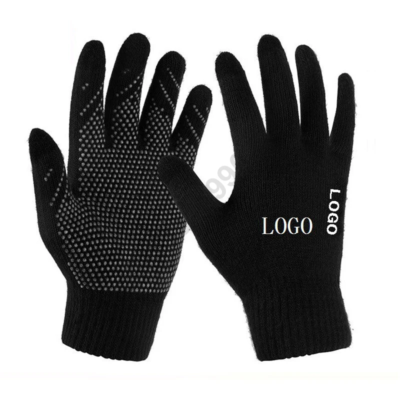 Touch Screen Gloves Smart Phone Tablet Winter Knit Warmer Touch Mittens Accept Custom Logo Non-Slip Gloves Mittens