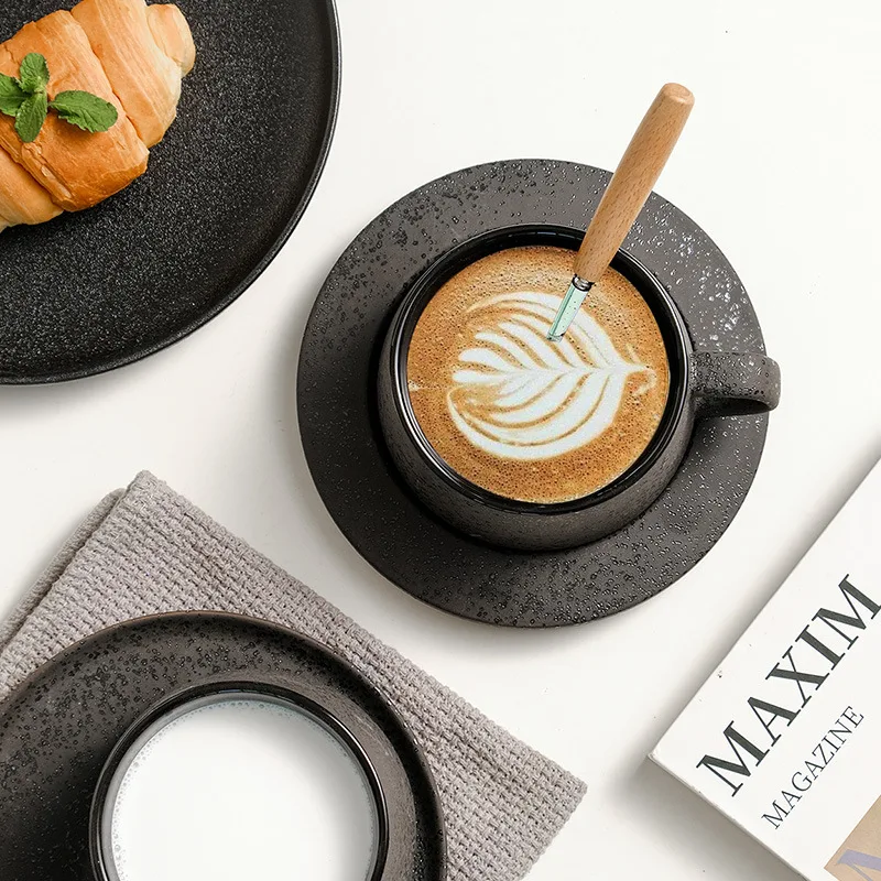 Office Coffee Cup Set Japanese Stoneware Vintage Cappuccino Mug