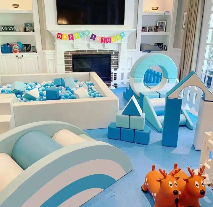 Крытая игровая площадка, мягкое игровое оборудование, детская мягкая шариковая яма для вечеринки, аренда