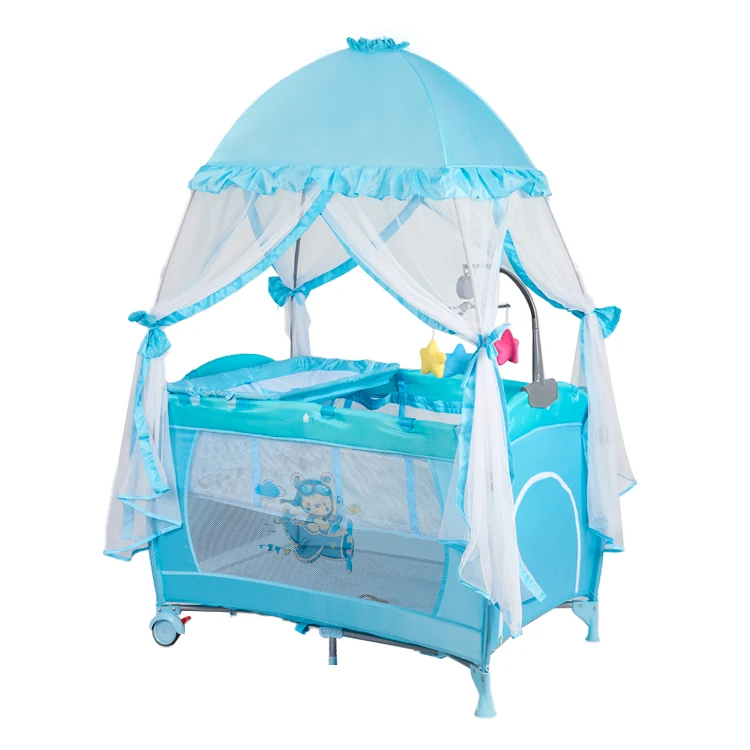 House Bed Kids New Design Newborn Cots Portable Baby Crib Gray Sleeping for a Girl
