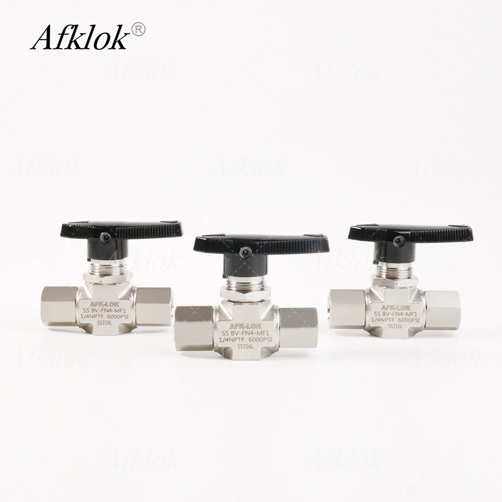 6000psi 1/4in Female Thread NPT Stainless Steel 316L High Pressure Ball Valve for Air Nitrogen Oxygen Carbon Dioxide Natural Gas