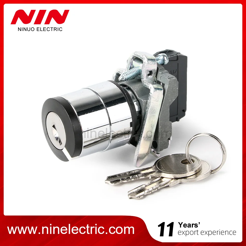 XB2/XB4/XB5 Key stay put hot selling electronic 2 position 3 position key stay put selector switch key lock