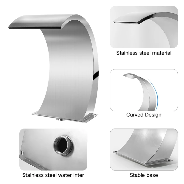 Factory Custom Massage Spa Shower Stainless Steel Swimming Pool Fountain Water Curtain Waterfall For Swimming Pool