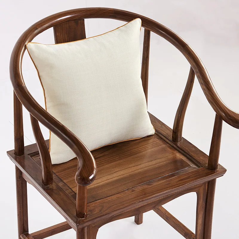 New Chinese ring chair, Taishi chair dining chair, thickened cotton hemp pillow
