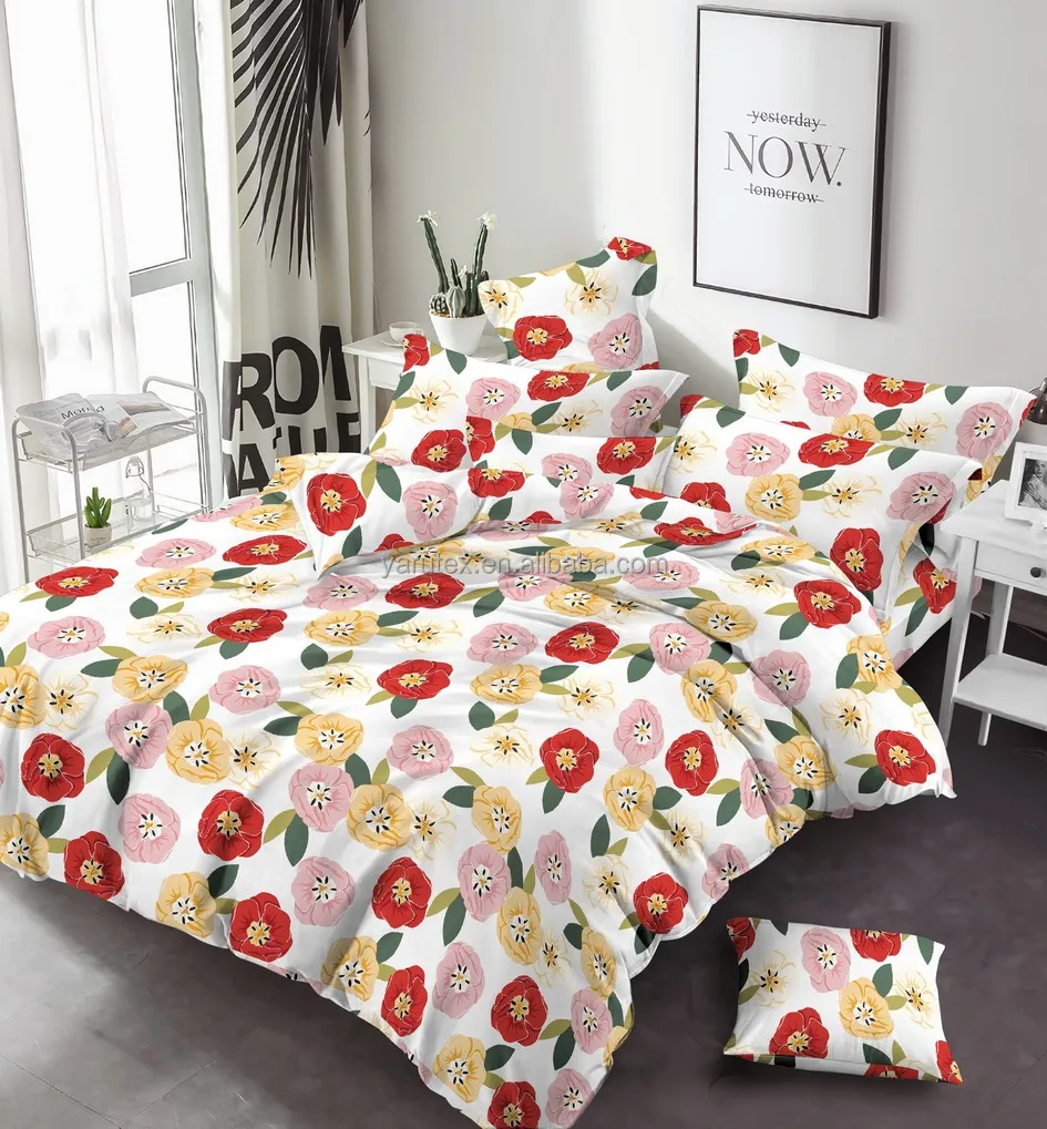 Hot sell new design printed mattress pongee lining fabric 100% polyester soft and waterproof for bed sheet set
