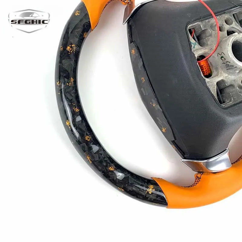 Customized Steering Wheel For Porsche 718 911 Panamera Cayenne Cayman Yellow Forged Carbon Fiber Steering Wheel