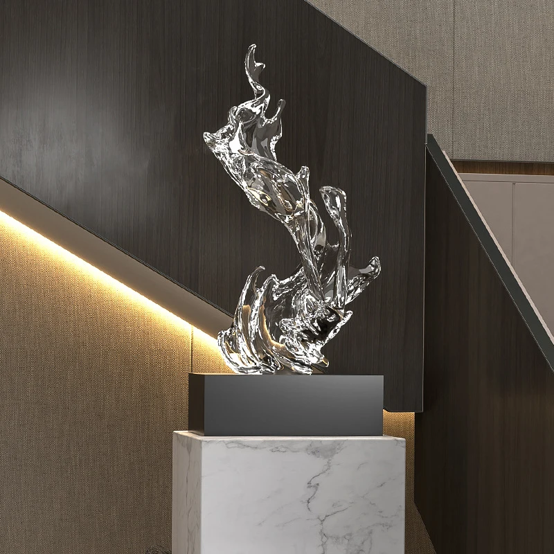 Luxury Transparent Crystal Resin,Spray for Home Decoration,Congratulations Occasion Showpiece,Colorful Ocean Wave Resin Ornament