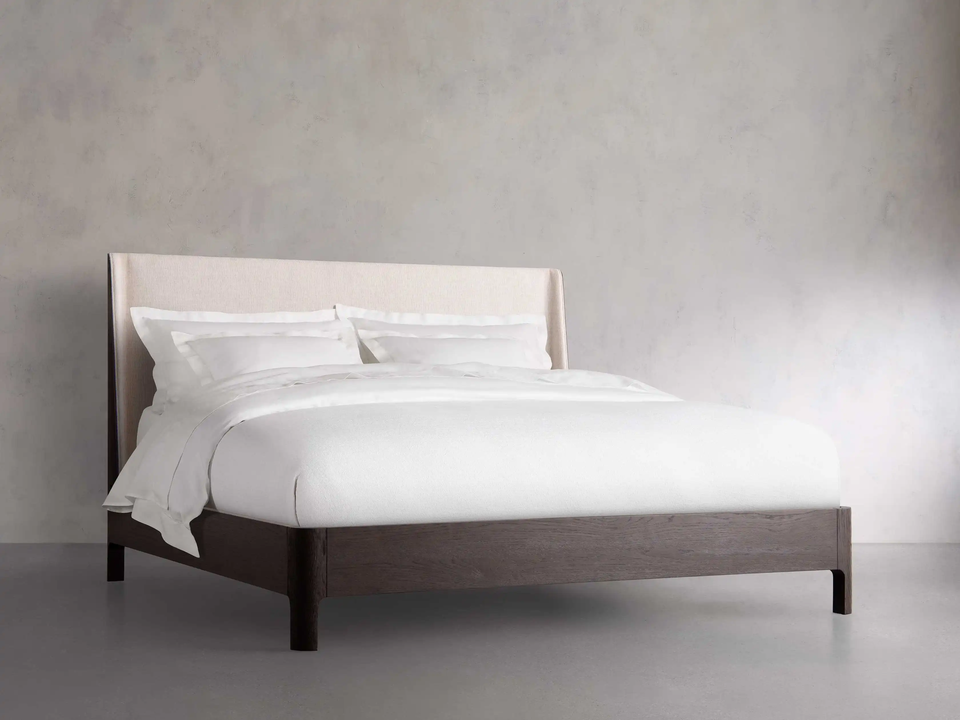 Modern natural wood fabric bedroom comfort furniture fabric deluxe luxury king size bed