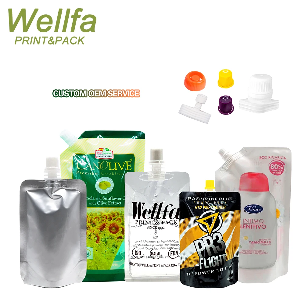 Food Packaging Bag Manufacturer Plastic Stand Up Pouch Kraft Paper / Matte / Glossy Finish Pouch With Foil Lined