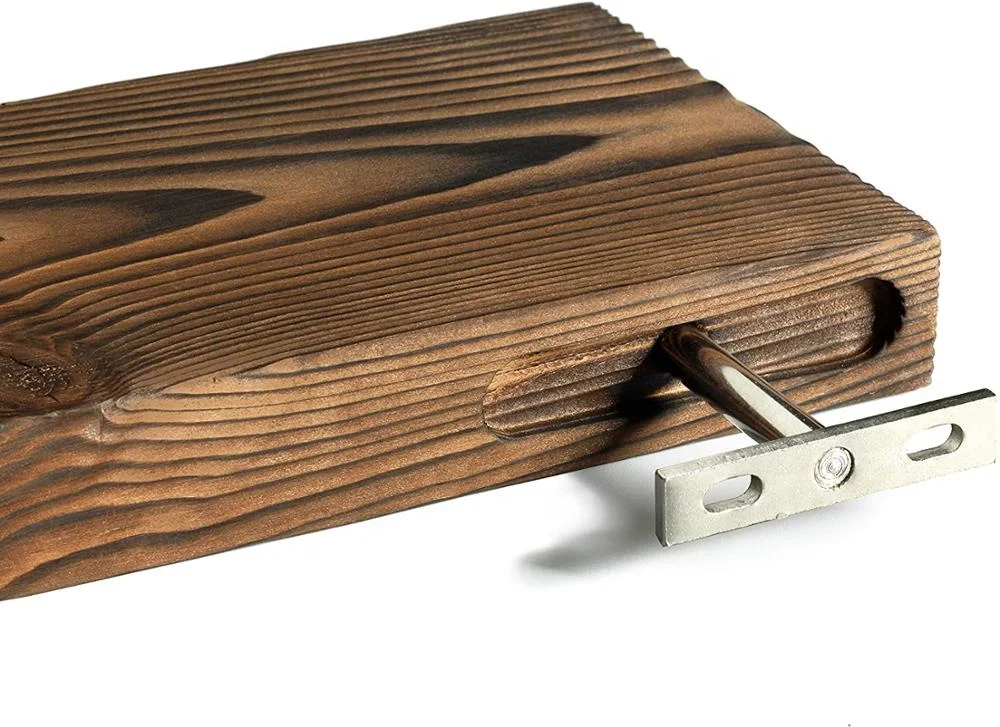 Деревенский фермерский 3 яруса Скрытая плавающая стена деревянная полка дизайн