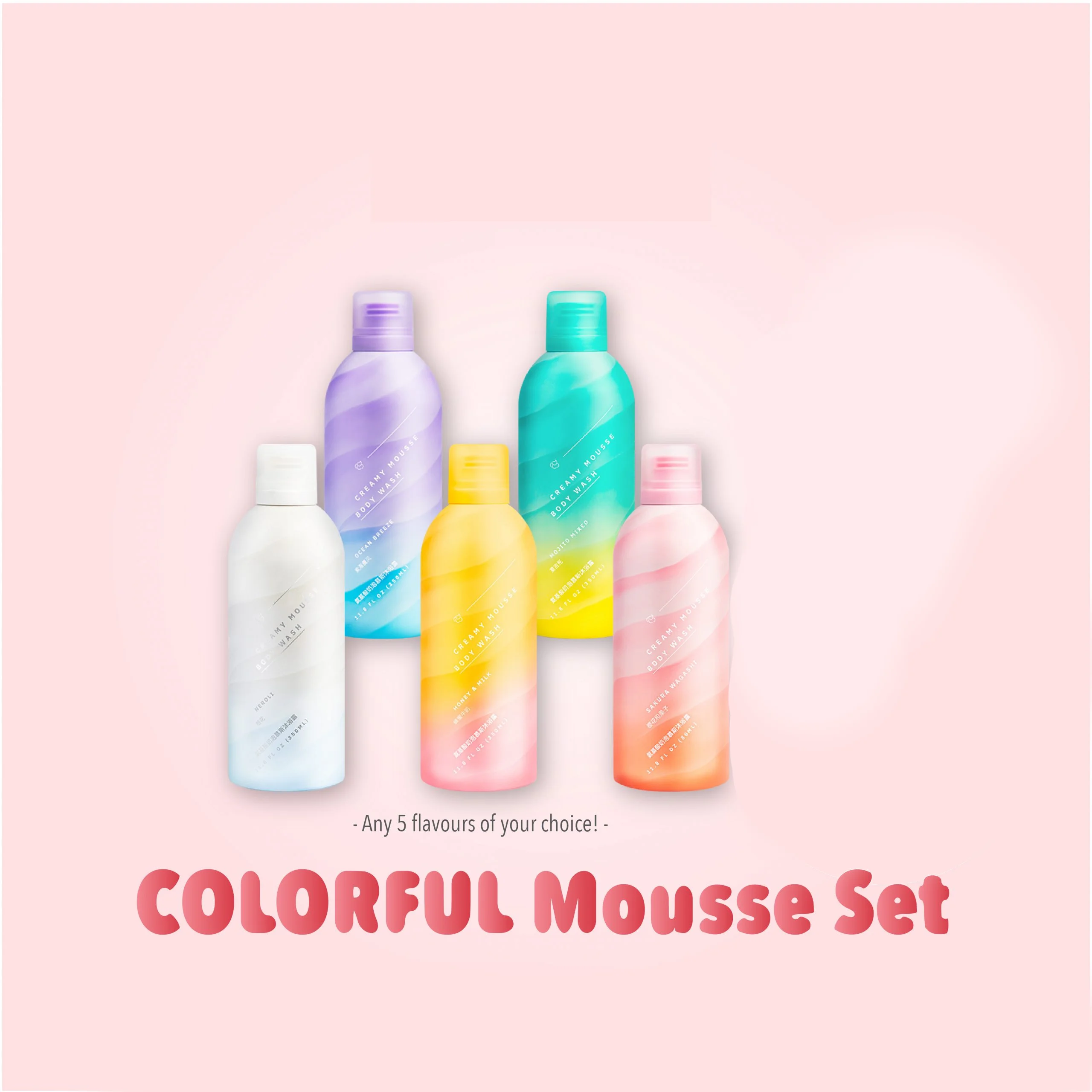 OEM Newest Creamy Mousse Body Wash Body Wash Bubble Bath Foam Cleanser Men Women Amino Acid Sakura Milk Creamy Mousse Shower Gel