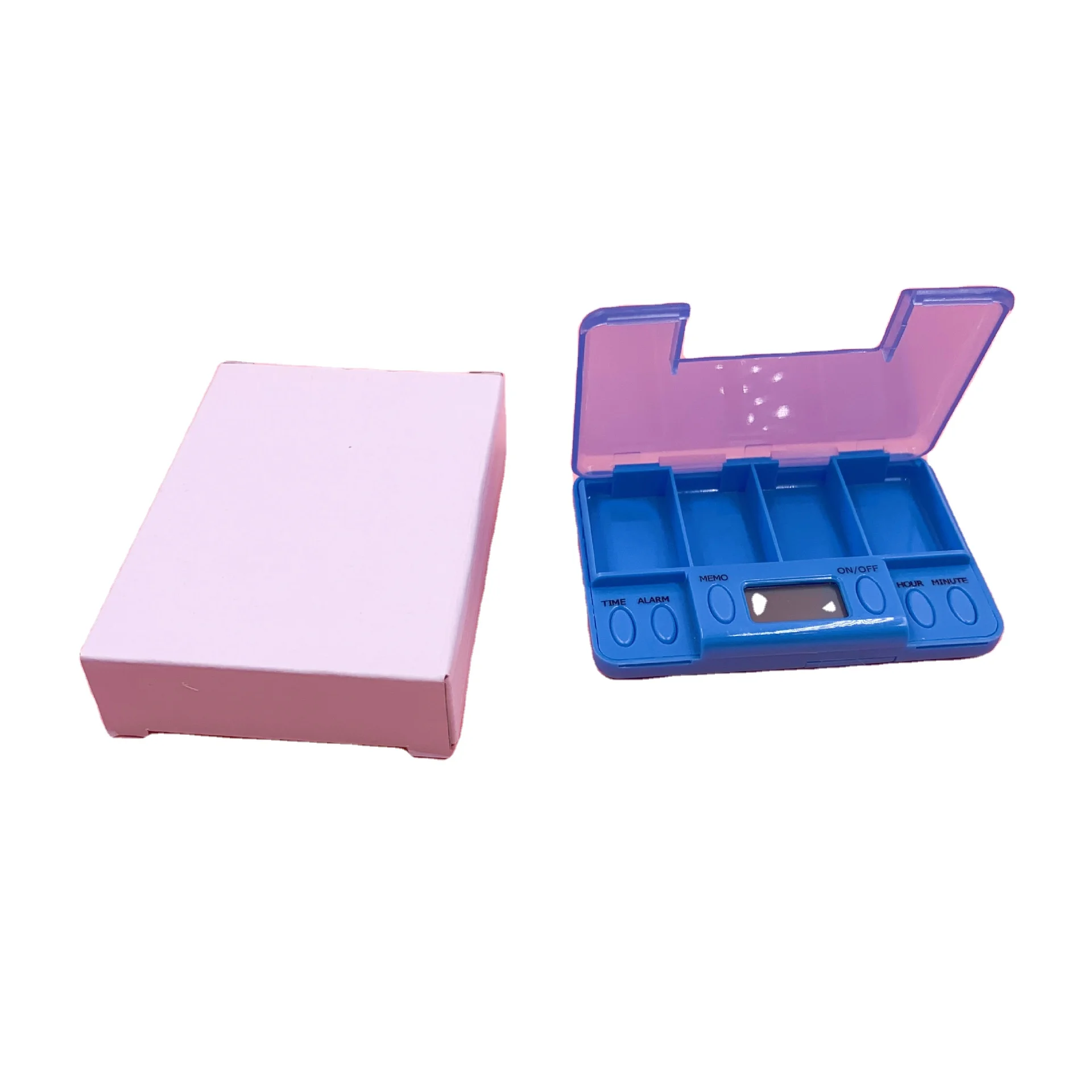 Rainbow Plastic Digital Pill Box with Timer PP Pill Storage Cases for Efficient Pill Management