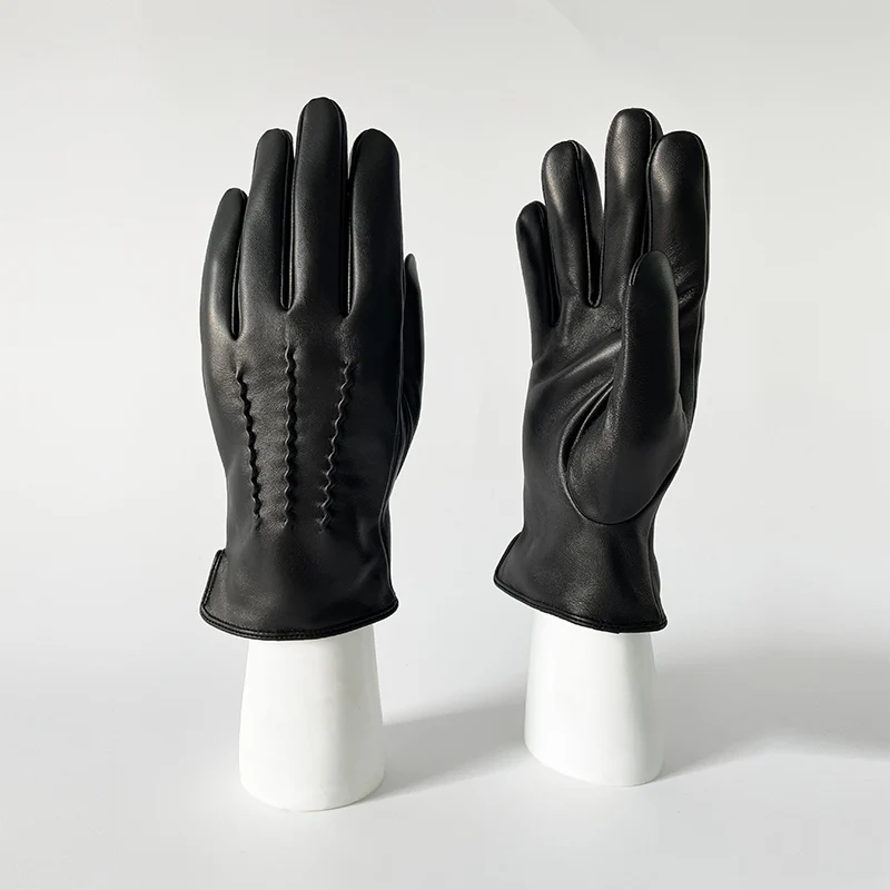 BSCI Manufacturer Custom Touch Screen Sheepskin Men Best Leather Gloves For Winter